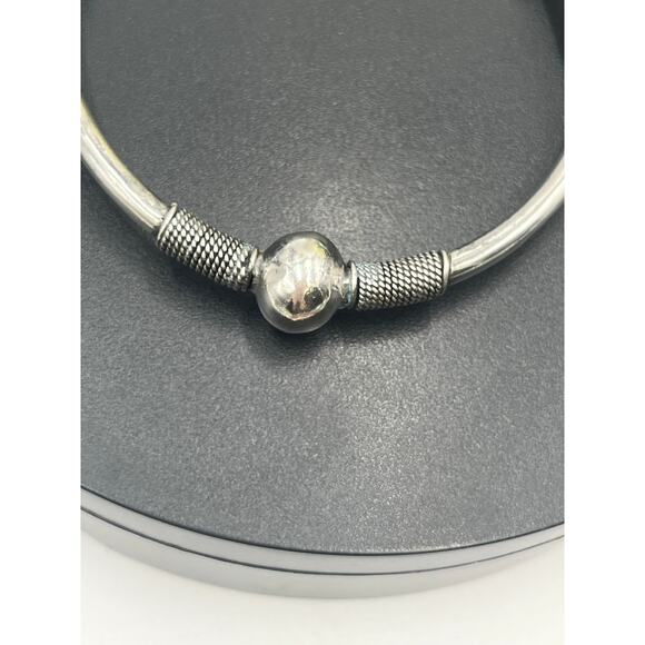 Sterling Silver Three Rope Ball Twisted Bali Style Bangle Bracelet Sz 7.5-8 - Picture 8 of 13